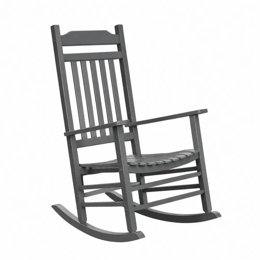 Garten Schaukelstuhl mit Armlehnen 67 x 89 x 112 cm HDPE Kunststoff Grau