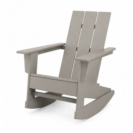 Garten Schaukelstuhl Adirondack mit Armlehnen 76 x 88 x 95 cm HDPE Kunststoff Taupe