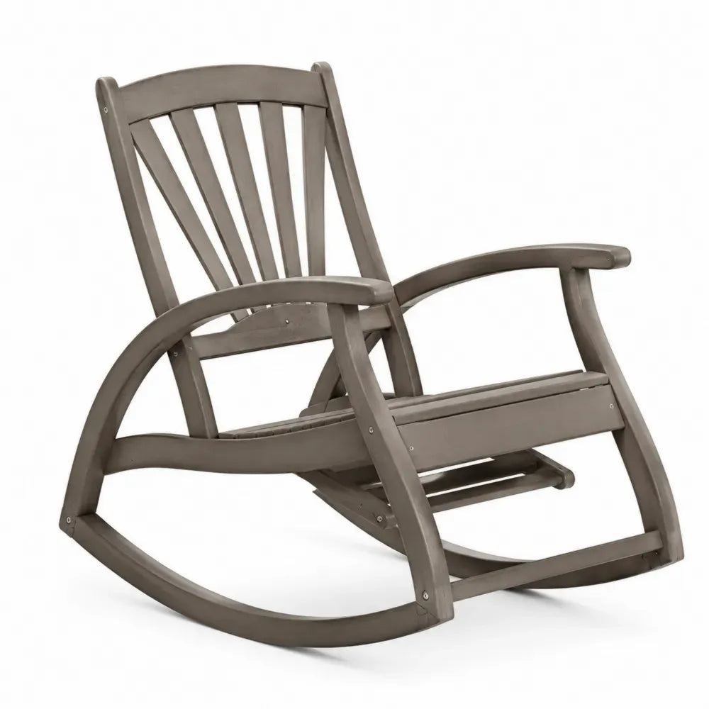 Garten Schaukelstuhl Loungesessel mit Armlehnen HDPE-Kunstholz gebogene Kufen Taupegrau 75 x 95 x 102 cm